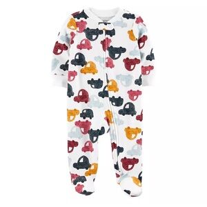 Car Print Zip Up Sleeper NWOT